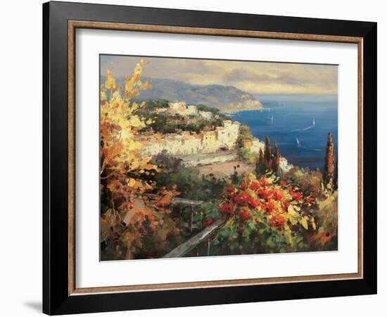 Mediterranean Seascape-Peter Bell-Framed Art Print