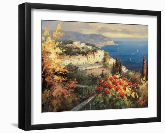 Mediterranean Seascape-Peter Bell-Framed Art Print