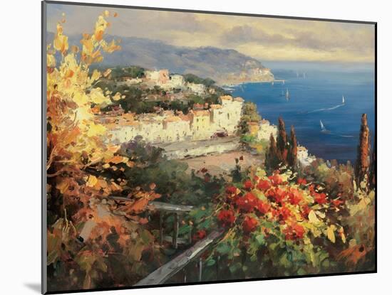 Mediterranean Seascape-Peter Bell-Mounted Art Print