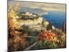 Mediterranean Seascape-Peter Bell-Mounted Art Print