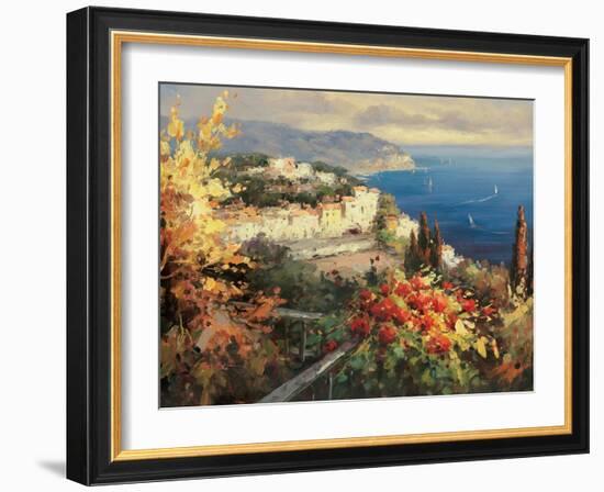 Mediterranean Seascape-Peter Bell-Framed Art Print