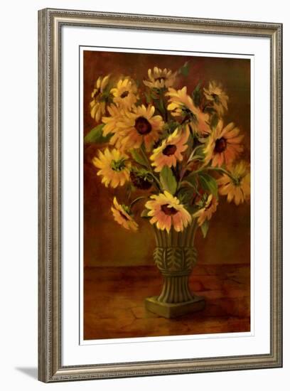 Mediterranean Sunflowers II-Tricia May-Framed Art Print