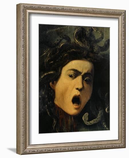 Medusa, Detail, 1598-9-Caravaggio-Framed Giclee Print