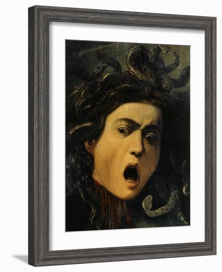 Medusa, Detail, 1598-9-Caravaggio-Framed Giclee Print