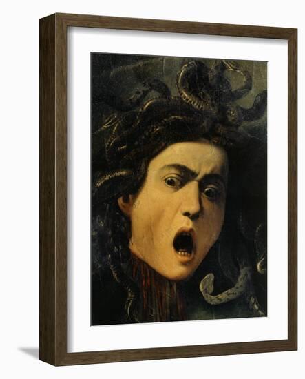 Medusa, Detail, 1598-9-Caravaggio-Framed Giclee Print