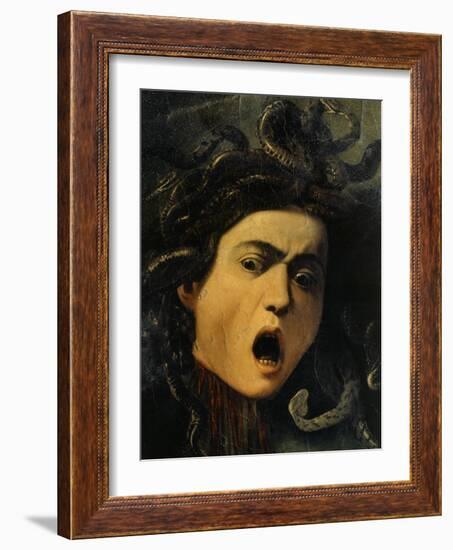 Medusa, Detail, 1598-9-Caravaggio-Framed Giclee Print