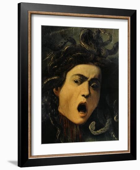 Medusa, Detail, 1598-9-Caravaggio-Framed Giclee Print