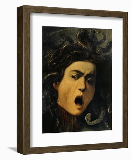 Medusa, Detail, 1598-9-Caravaggio-Framed Giclee Print