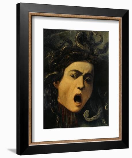 Medusa, Detail, 1598-9-Caravaggio-Framed Giclee Print