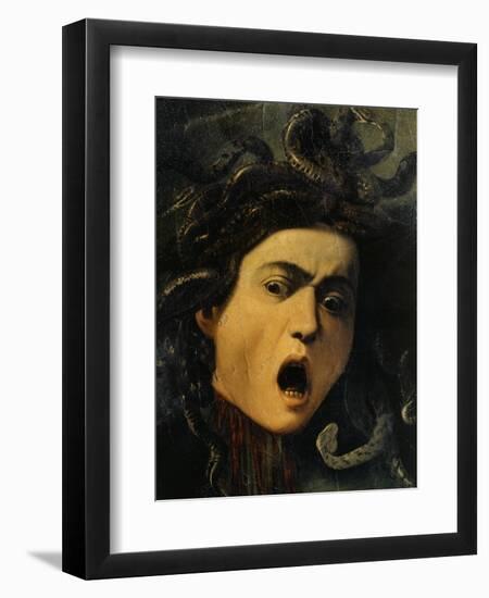 Medusa, Detail, 1598-9-Caravaggio-Framed Giclee Print