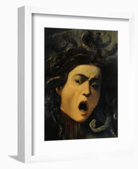 Medusa, Detail, 1598-9-Caravaggio-Framed Giclee Print