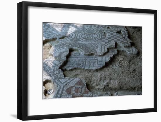 Medusa-head mosaic laid over an earlier mosaic, 3rd century-Unknown-Framed Giclee Print