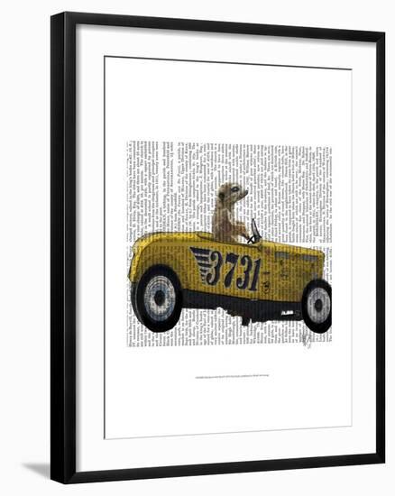 Meerkat in Hot Rod-Fab Funky-Framed Art Print