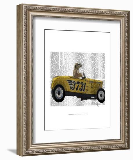 Meerkat in Hot Rod-Fab Funky-Framed Art Print