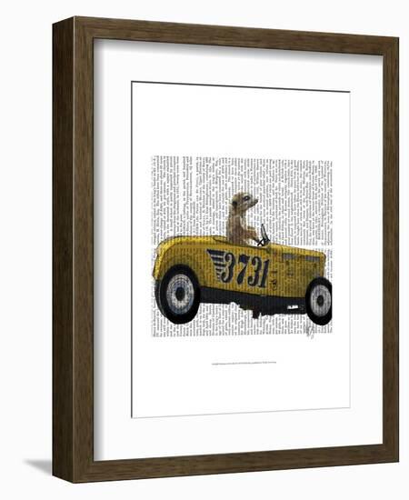 Meerkat in Hot Rod-Fab Funky-Framed Art Print