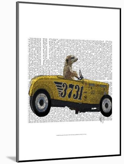 Meerkat in Hot Rod-Fab Funky-Mounted Art Print