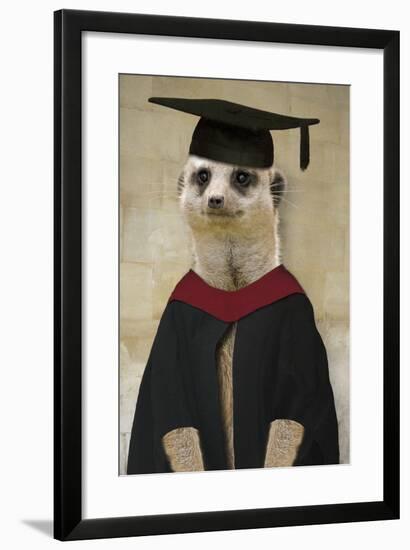 Meerkat in Mortar Board and Gown-null-Framed Photographic Print