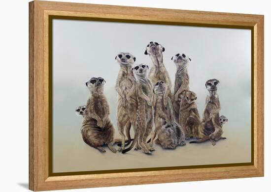 Meerkat mob, sun angels, 2013-Odile Kidd-Framed Premier Image Canvas