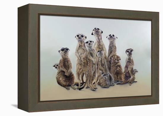 Meerkat mob, sun angels, 2013-Odile Kidd-Framed Premier Image Canvas