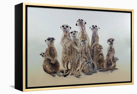 Meerkat mob, sun angels, 2013-Odile Kidd-Framed Premier Image Canvas