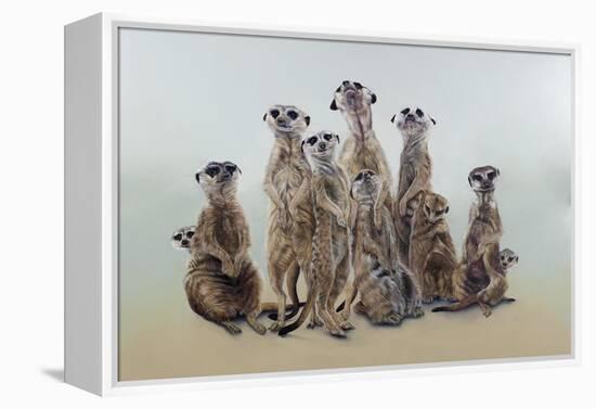 Meerkat mob, sun angels, 2013-Odile Kidd-Framed Premier Image Canvas