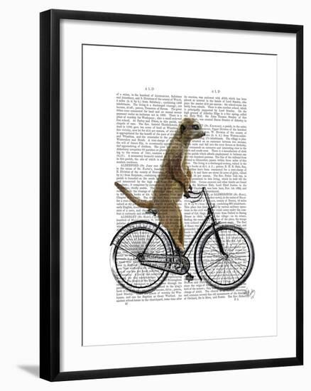 Meerkat on Bicycle-Fab Funky-Framed Art Print