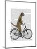 Meerkat on Bicycle-Fab Funky-Mounted Art Print