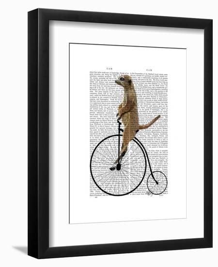 Meerkat on Black Penny Farthing-Fab Funky-Framed Art Print