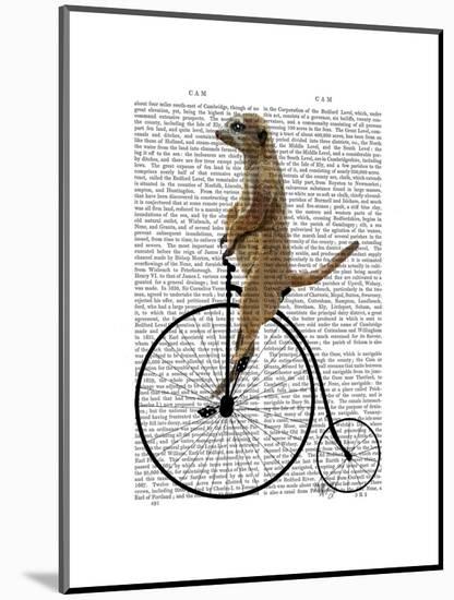 Meerkat on Black Penny Farthing-Fab Funky-Mounted Art Print