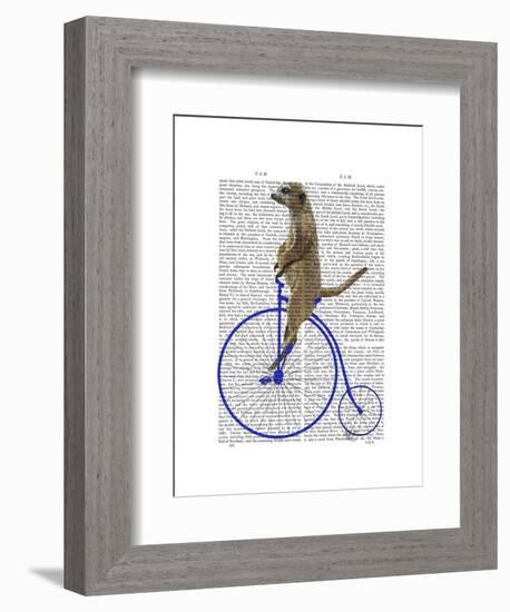 Meerkat on Blue Penny Farthing-Fab Funky-Framed Art Print