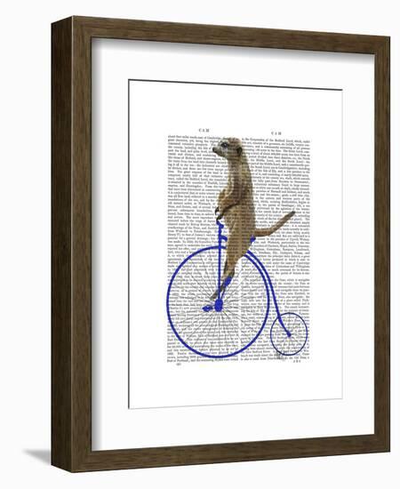 Meerkat on Blue Penny Farthing-Fab Funky-Framed Art Print