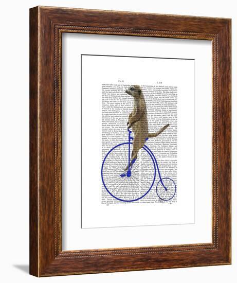 Meerkat on Blue Penny Farthing-Fab Funky-Framed Art Print