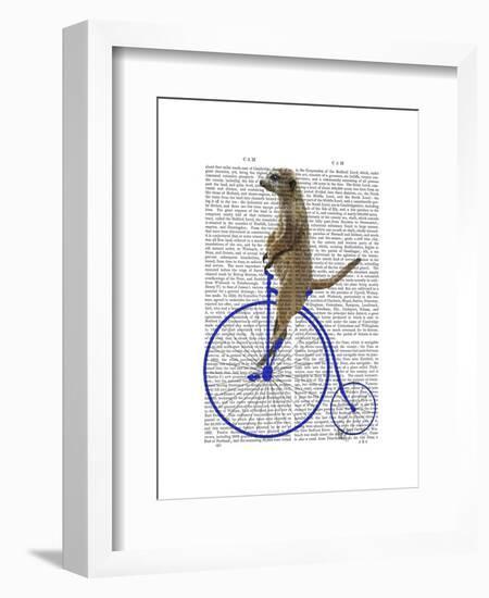 Meerkat on Blue Penny Farthing-Fab Funky-Framed Art Print