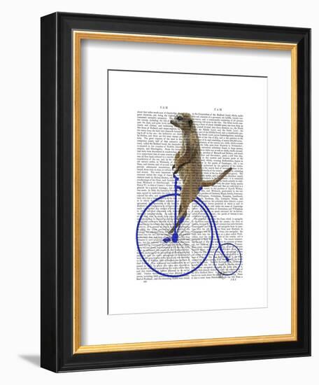 Meerkat on Blue Penny Farthing-Fab Funky-Framed Art Print