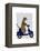 Meerkat on Dark Blue Moped-Fab Funky-Framed Stretched Canvas