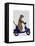 Meerkat on Dark Blue Moped-Fab Funky-Framed Stretched Canvas