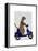 Meerkat on Dark Blue Moped-Fab Funky-Framed Stretched Canvas