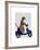 Meerkat on Dark Blue Moped-Fab Funky-Framed Art Print