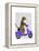 Meerkat on Lilac Moped-Fab Funky-Framed Stretched Canvas