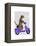 Meerkat on Lilac Moped-Fab Funky-Framed Stretched Canvas