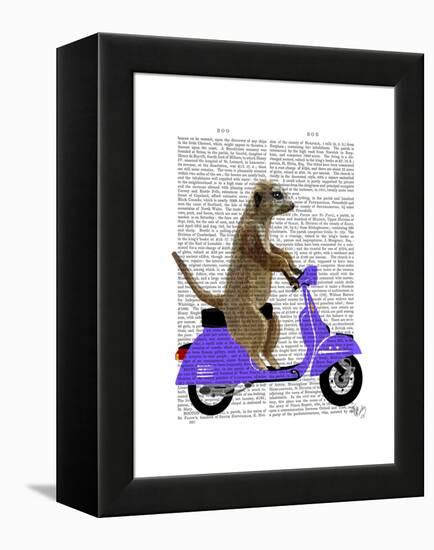 Meerkat on Lilac Moped-Fab Funky-Framed Stretched Canvas