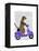 Meerkat on Lilac Moped-Fab Funky-Framed Stretched Canvas