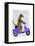 Meerkat on Lilac Moped-Fab Funky-Framed Stretched Canvas