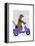 Meerkat on Lilac Moped-Fab Funky-Framed Stretched Canvas