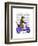 Meerkat on Lilac Moped-Fab Funky-Framed Art Print