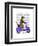 Meerkat on Lilac Moped-Fab Funky-Framed Art Print