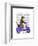 Meerkat on Lilac Moped-Fab Funky-Framed Art Print