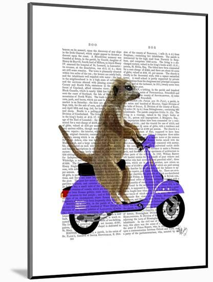 Meerkat on Lilac Moped-Fab Funky-Mounted Art Print