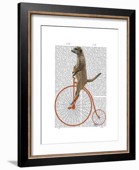 Meerkat on Orange Penny Farthing-Fab Funky-Framed Premium Giclee Print