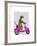 Meerkat on Pink Moped-Fab Funky-Framed Art Print